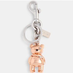 Coach 3d bear Bag Charm Rose Gold